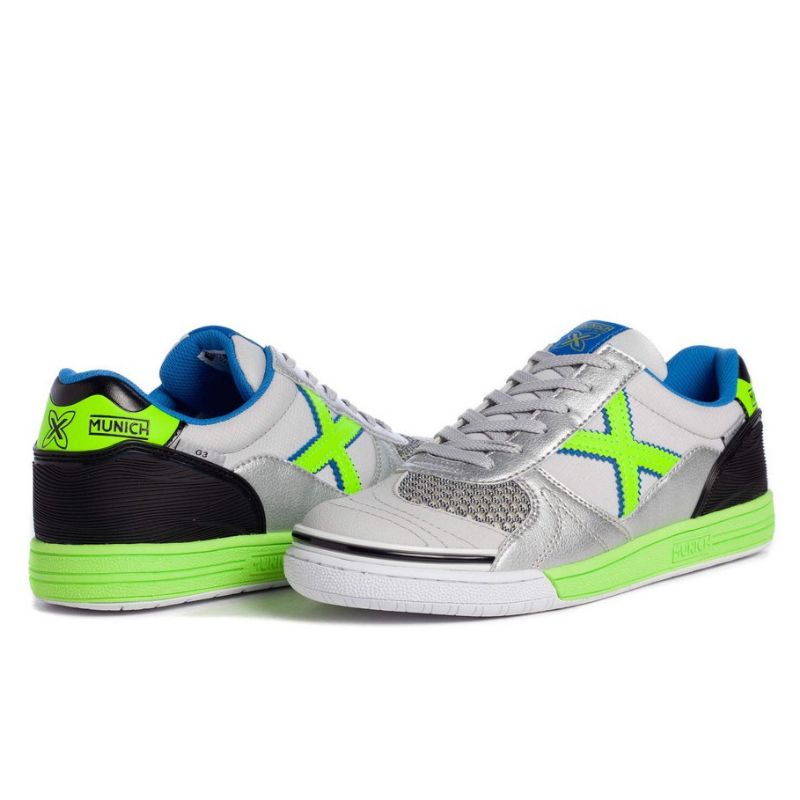 Sepatu Futsal Munich G3 Indoor 176 - Silver White