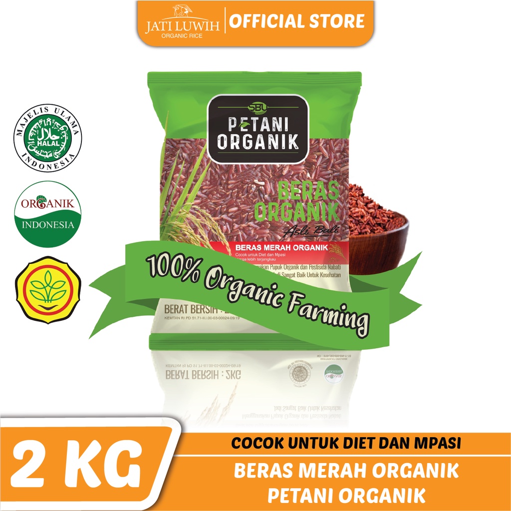 

Beras Organik Merah Petani Organik 2kg / Cocok Untuk Diet dan Mpasi