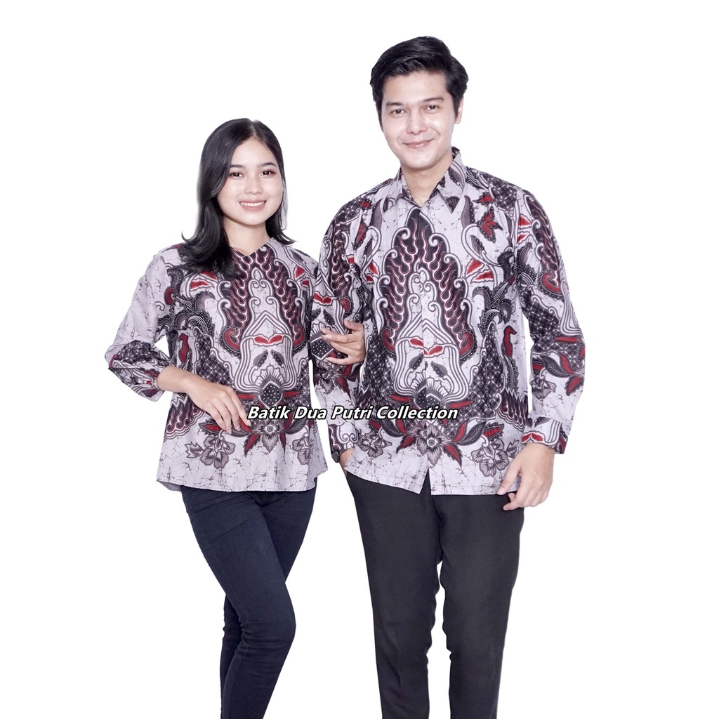 Batik Couple Atasan Batik Wanita Kemeja Batik Pria Lengan Panjang