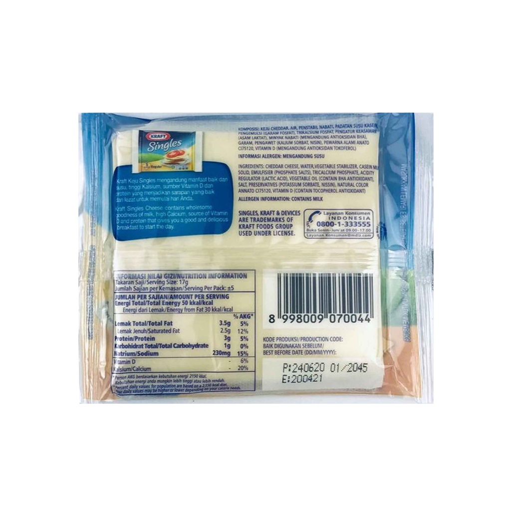Kraft / Singles / Keju Lembaran / Isi 5 slices