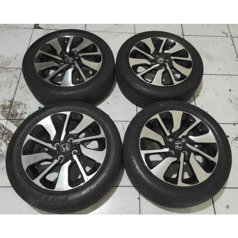 Velg Mobil Original Copotan Honda Brio RS Ring 15 + Ban BS 185 55 R15 Buat Calya Agya Sigra Mobilio Freed city Brio