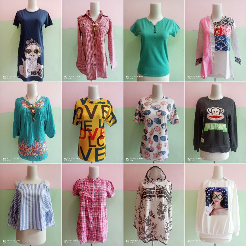 Preloved Baju Wanita Kaos Blouse