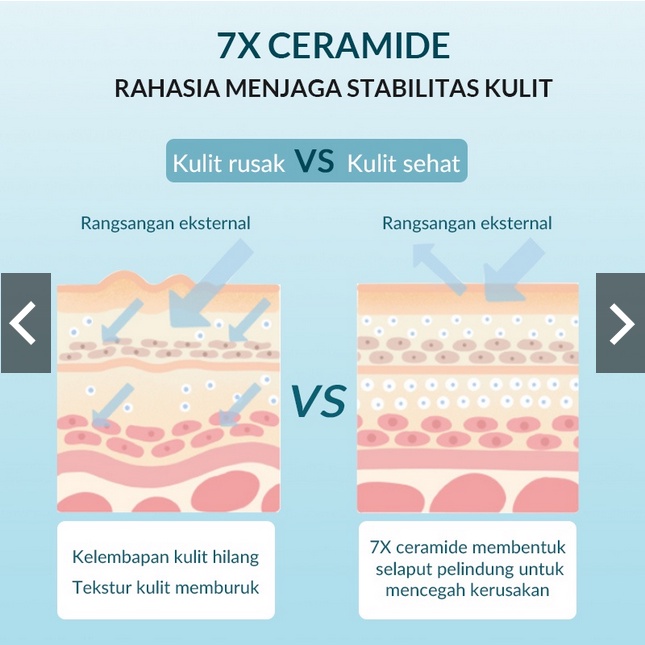 BIOAQUA 7X Ceramide Skincare Paket Repair Barrier Set With Moisturizer Cream/Hydrating Toner/Serum Wajah/Gentle Cleanser