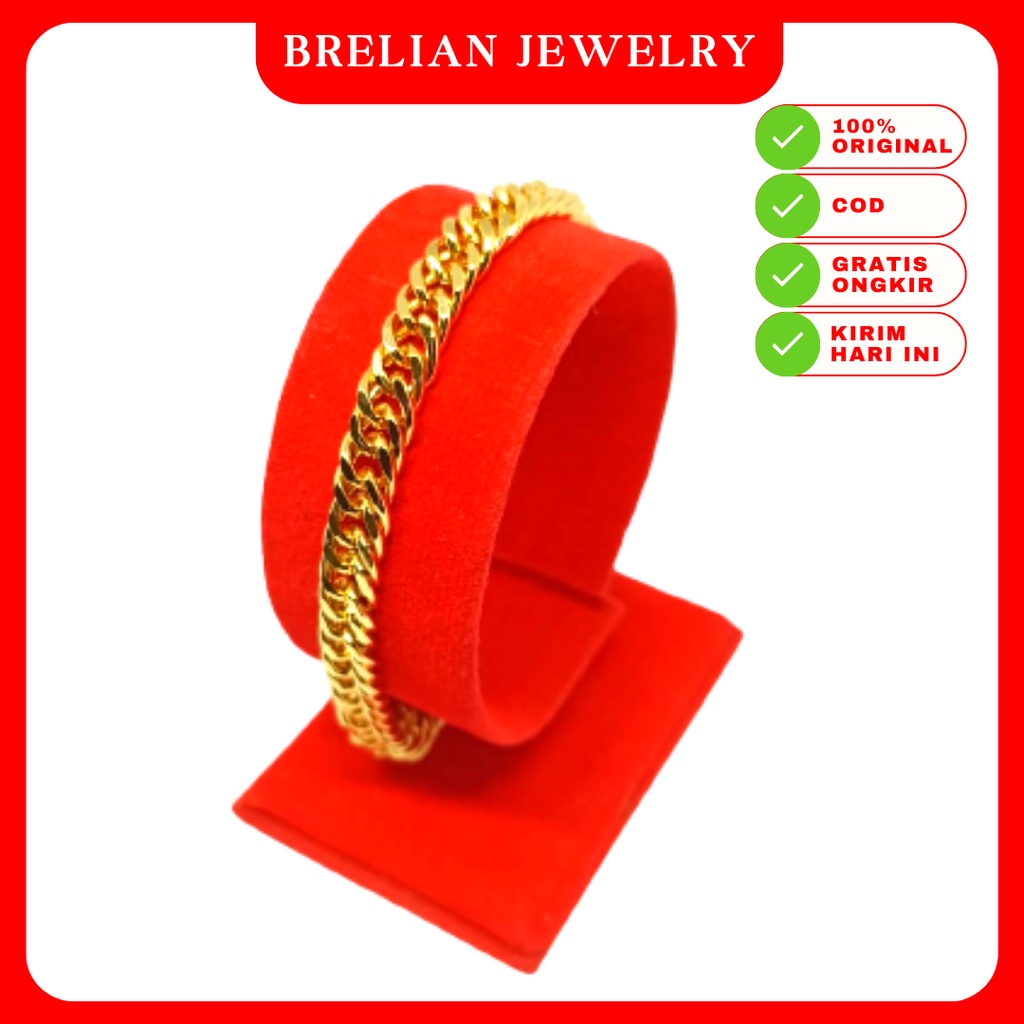 Gelang Tangan Rantai Sisik Naga Lapis Emas Original Yaxiya