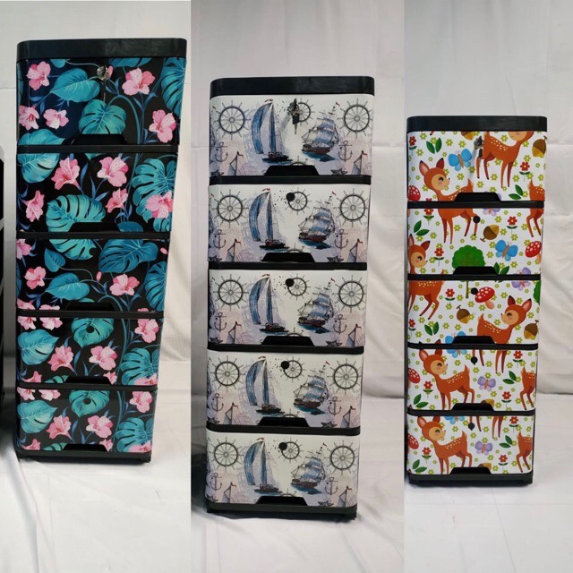 Laci Lemari Plastik Susun 5 /Lemari Pakaian / Lemari Excel