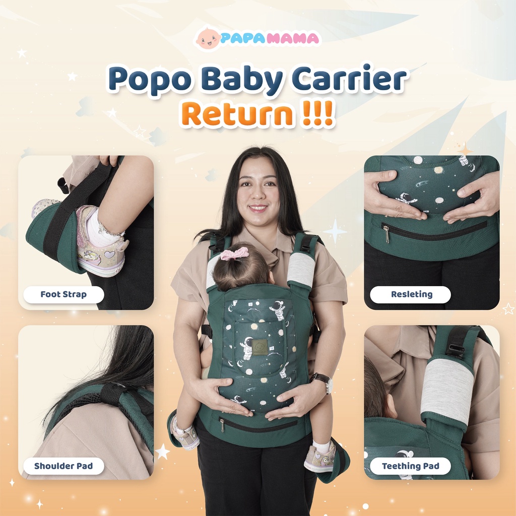 MOS - Papamama Baby Carrier Popo - Astromen 7058