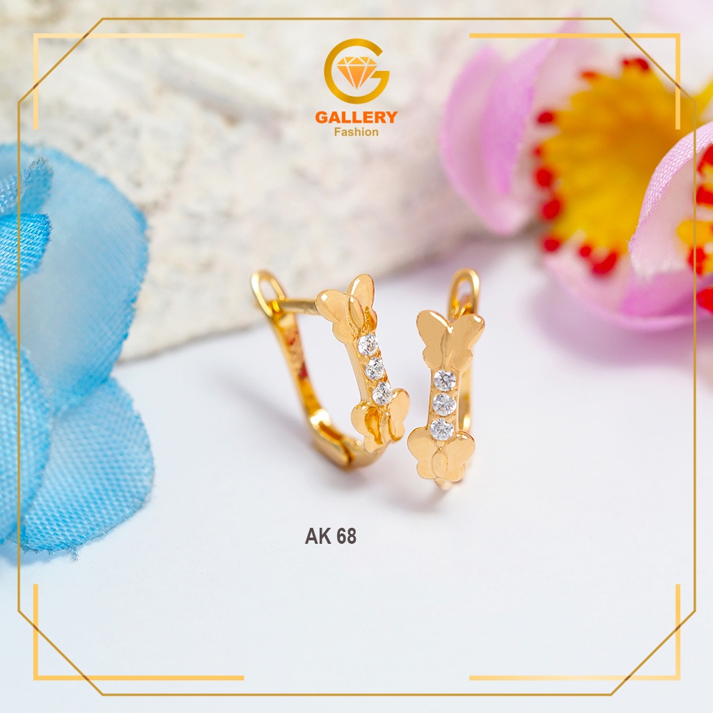 ANTING KLIP EMAS ASLI KADAR 6K/300 DAN 8K/375 KODE AK 68 ANTING KLIP MODEL KUPU