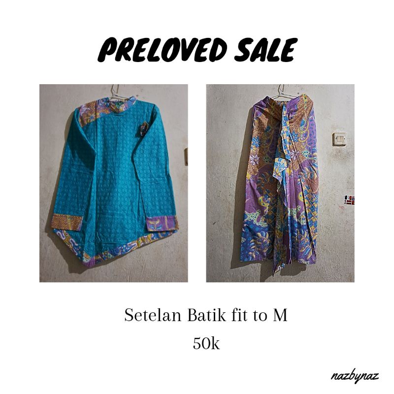 PRELOVED Setelan Baju Batik Rok Batik