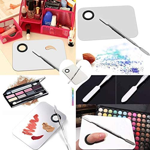 PALET STAINLESS KUPU KUPU RANDOM Mixing Palette + Spatula Cosmetic Makeup Tools Kit Palet Pencampur Make Up best