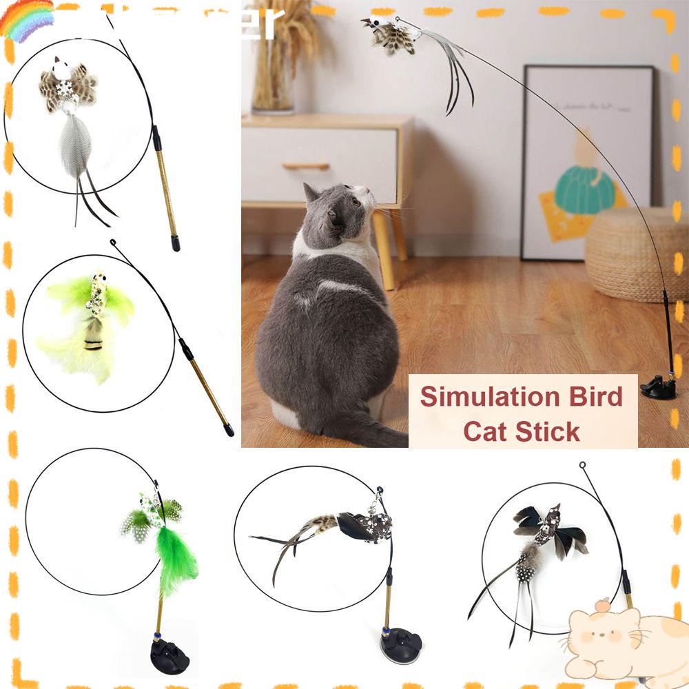 Mainan Anak Kucing SOLIGHTER Bermain Interaktif Perlengkapan Hewan Peliharaan Fun Stick Toy