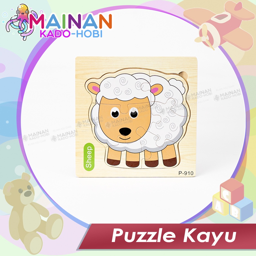 MAINAN BELAJAR ANAK MENYUSUN PUZZLE KARAKTER ANIMAL HEWAN BINATANG