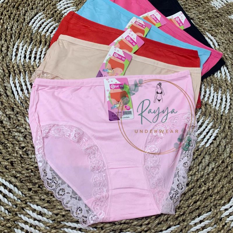 1Pcs/3Pcs CD WANITA RENDA MIAOKAIQI 3318/CELANA DALAM IMPORT RENDA FIT TO L_XL