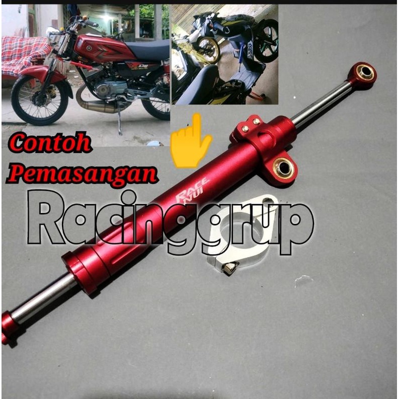 TERLARIS STABILIZER HIDROLIK STANG / SHOCK DEPAN STEERING DUMPER SAMPING / STABILISER STANG CLICK REBOUND ACTIVE AKTIF UNIVERSAL VIXION CBR RXKING  NINJA TIGER - MERAH(O75)