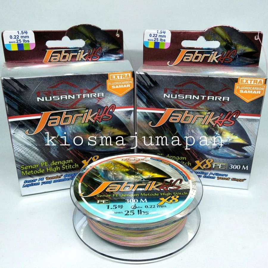 Senar Pancing PE 1.5 Jabrik HS X8 300M - Tali PE - PE 3 Multicolor