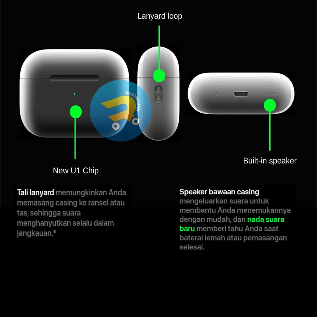 R-Pods PRO 2nd Generation 2023 (Generasi ke dua) Wireless Charging + Final Upgrade + IMEI/ SERIAL NUMBER VALID + NOISE CANCELLING - Headset IPH 7, 8, X, XR, XSMAX, 11, 12, 13, 14 - Earphone IPH - Handsfree IPH - Earbuds IPH