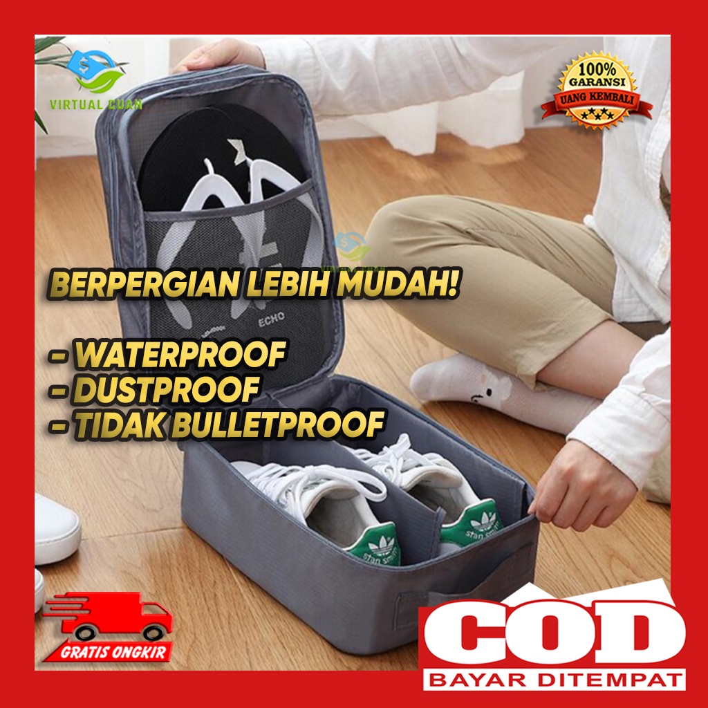 Tas Sepatu Sendal Jalan-jalan Shoes Sandals Multipurpose Travel Bag Multi Compartment Multifungsi Portable Ringan