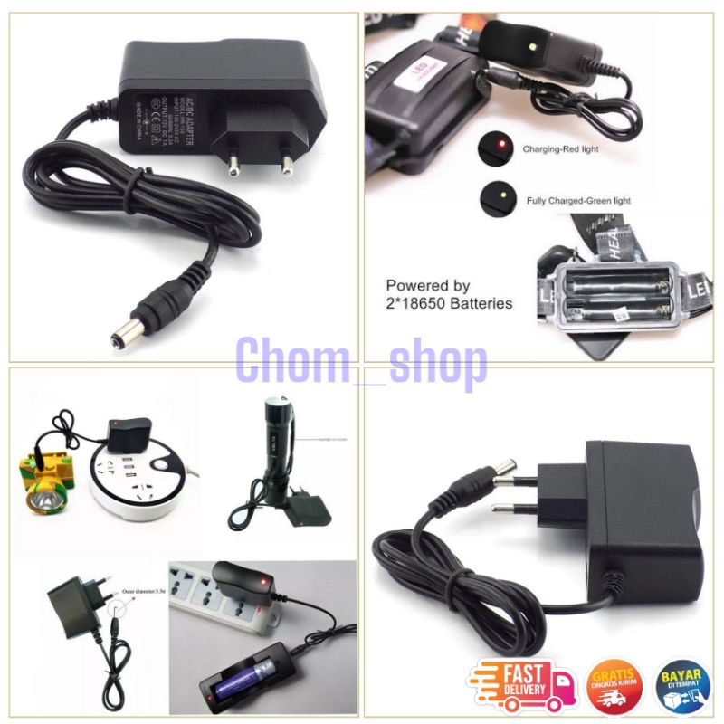 charger senter kepala/charger senter tangan/charger senter