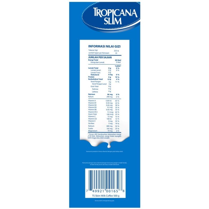 

Kopi-Bubuk- Tropicana Slim Skim Milk Coffee 500Gr - Susu Turunkan Kolesterol -Bubuk-Kopi