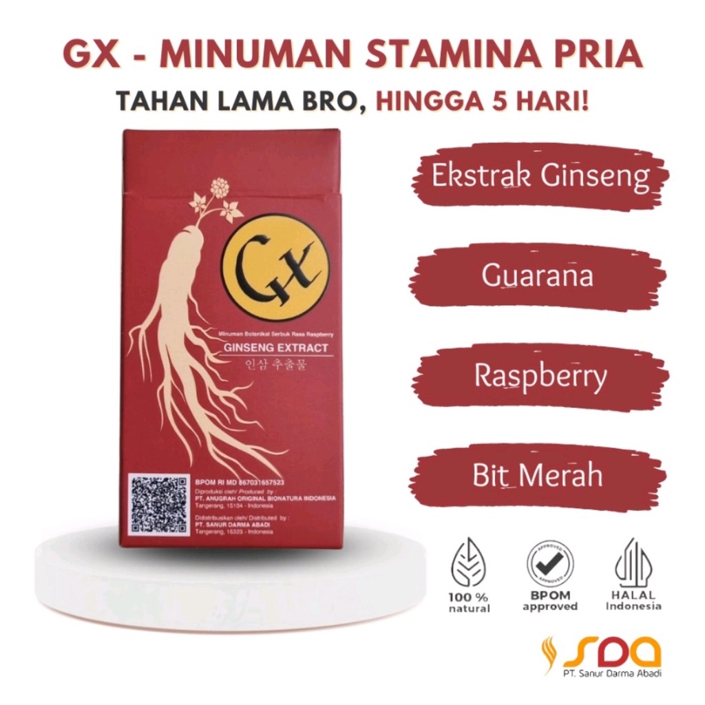GX Minuman Ekstrak Ginseng/Penambah Stamina Tahan lama Pria