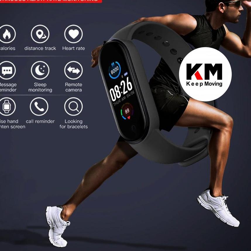 Discount ✔️ KM Smartband M5 Heart Rate Monitor Smartwatch M5 Bracelet Fitness Tracker