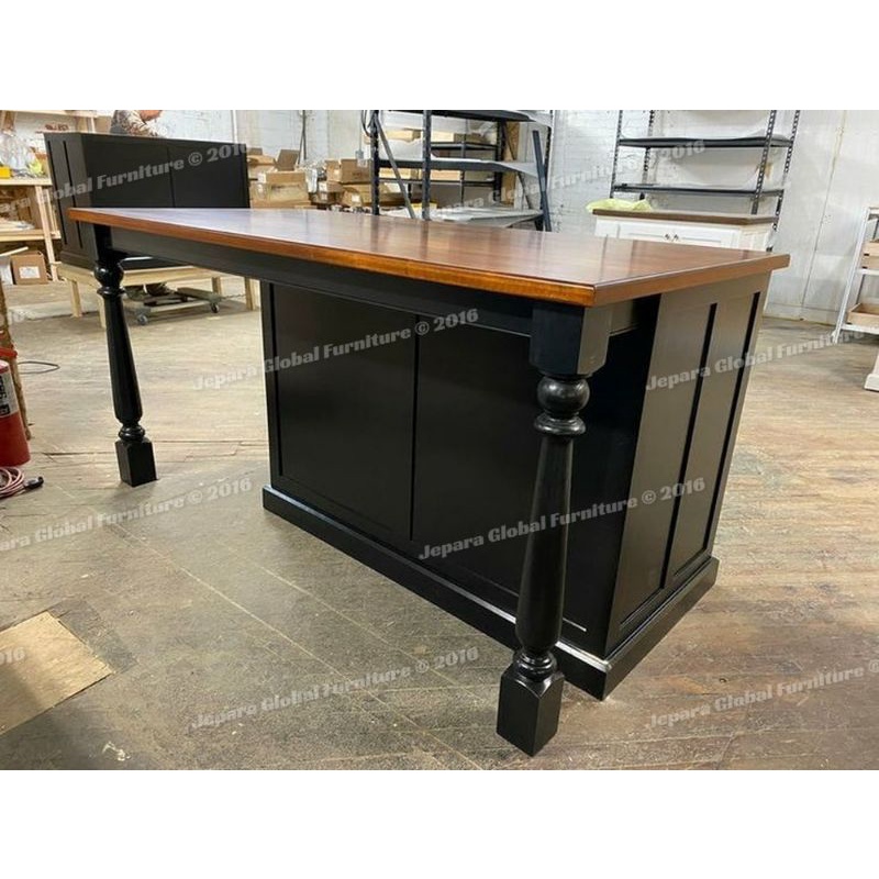 kitchen islan meja dapur black bubut klasik ( meja dapur jati, meja bar duco,meja makan jati )