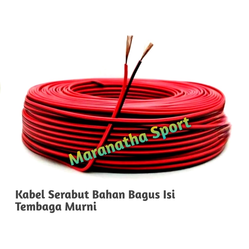 Kabel Serabut Merah Hitam Isi 2 Tembaga Kabel DC Meteran