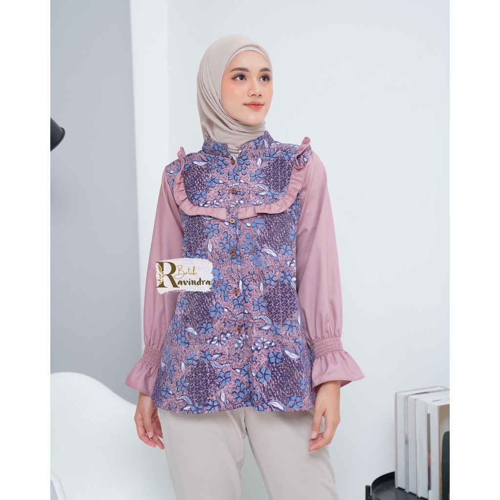 Blouse Batik Bunga Kombinasi