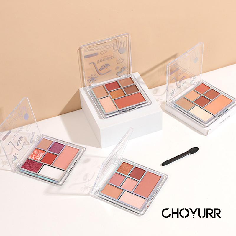 【COD】Eyeshadow / Highlighter / Brusher / Concealer / Shadow Palette 7warna Matte Pearlescent  All-in-one Korean Import Murah-CH