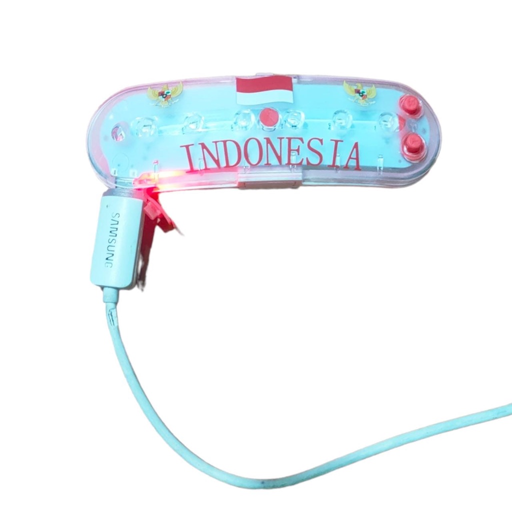 LAMPU BELAKANG HELM SEPEDA MOTOR / MOBIL LED WARNA WARNI INDONESIA