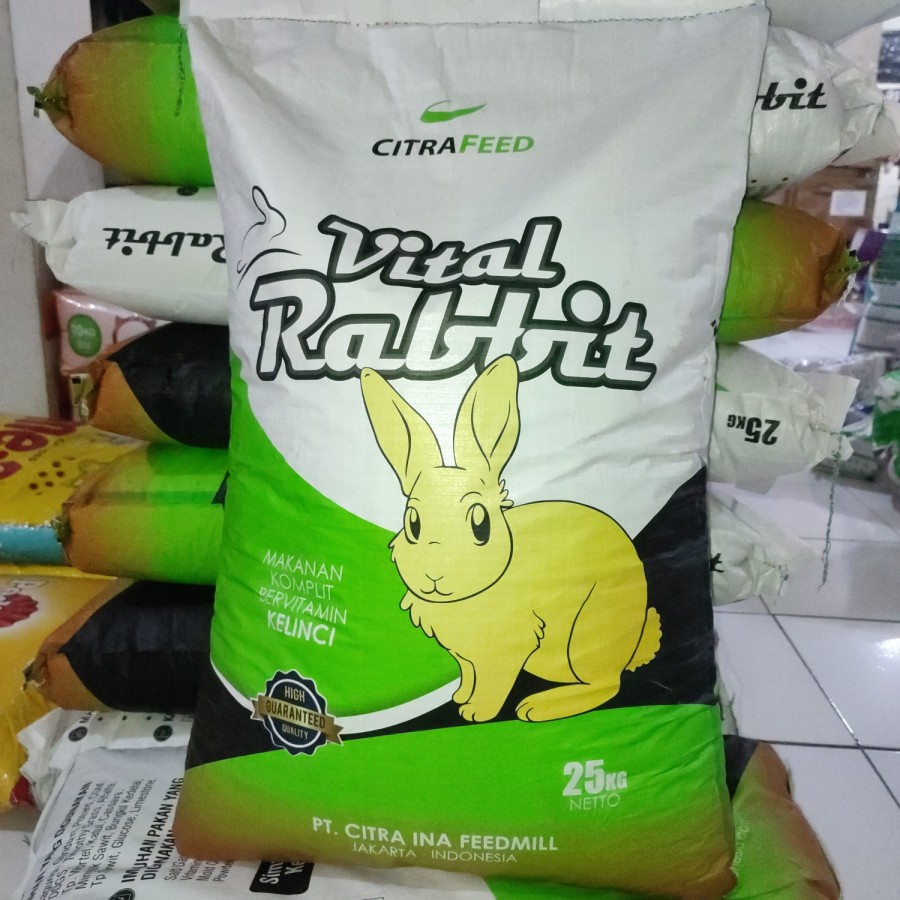 (Expedisi) Vital Rabbit 25Kg - Makanan - Pelet - Pakan - Kelinci