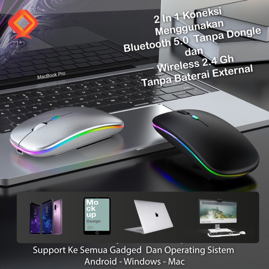 Trend-Mouse Wireless Bluetooth Ultra Slim Rechargeable untuk Windows