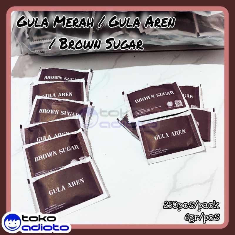 

Brown Sugar Kotak 6gr isi 250pcs / Gula Merah Sachet / Gula Aren / Gula Jawa