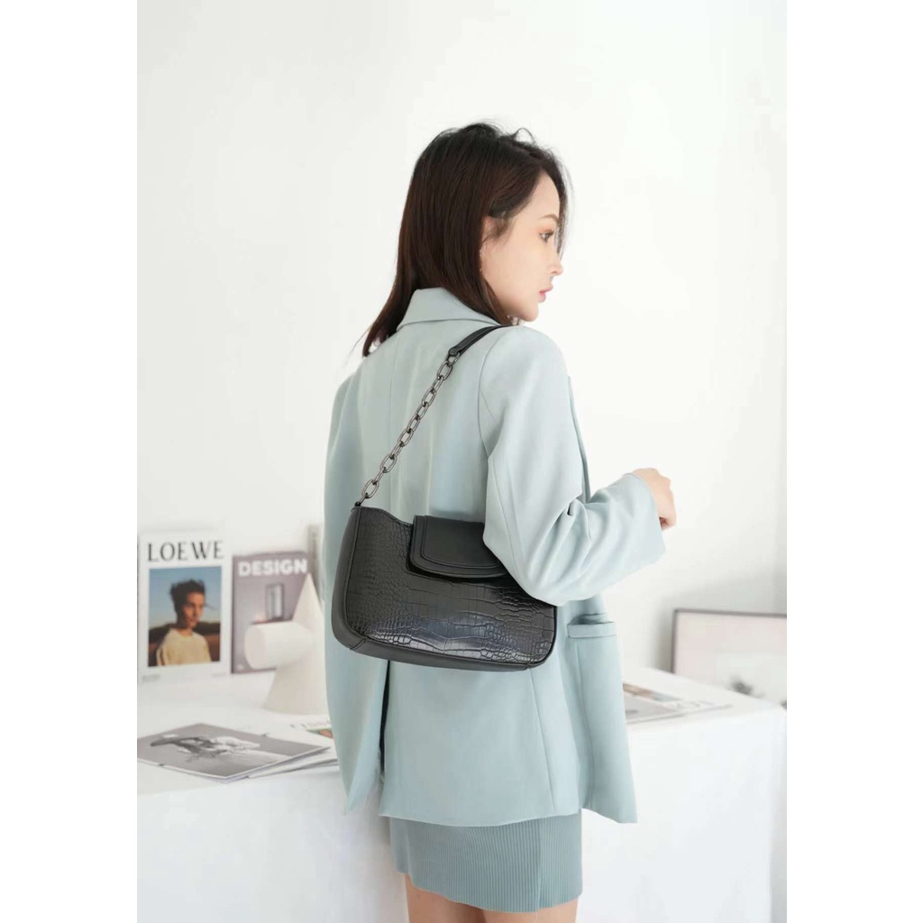 Tas Selempang Wanita shoulderbag Wanita Stradivarius Zipper Flap Magnet Tali kombinasi - 5 Warna #216