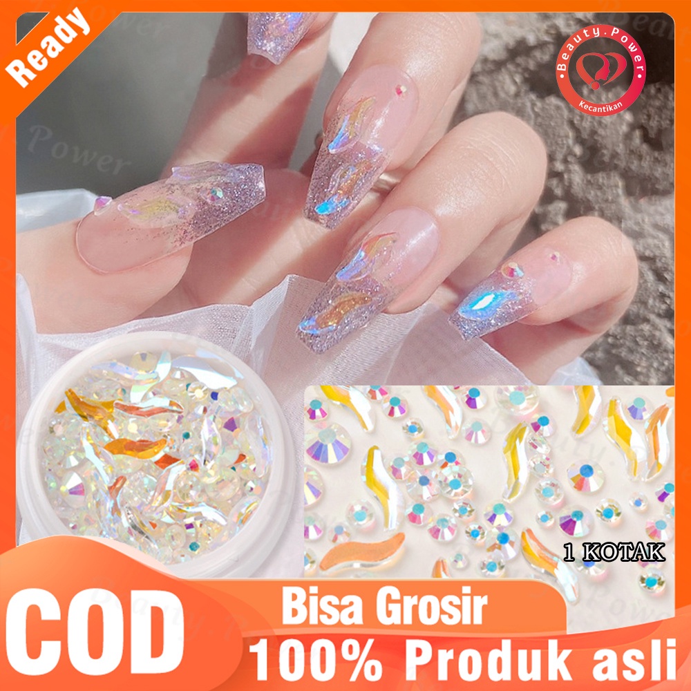 1 Kotak Stiker Kuku Motif Geometri Asimetris Untuk Dekorasi Nail Art Diy