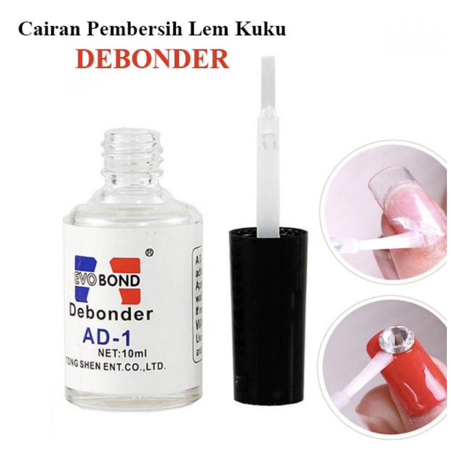 Pembersih Lem Kuku Debonder Nail Art Cairan Lem Pinset 10ml KU049