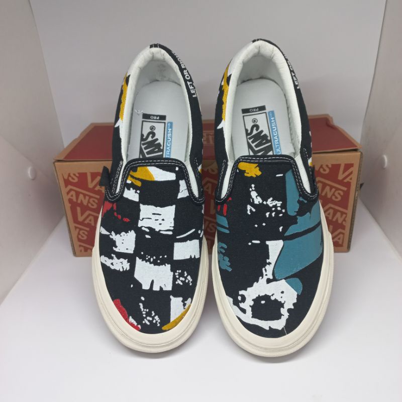 sepatu vans slip on pria dan wanita motif abstrak left or right import