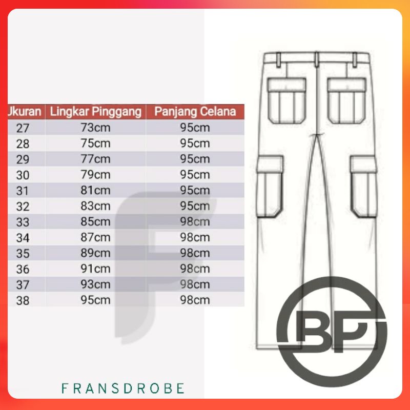 Celana Cargo Panjang Pria Celana Kempol Panjang Cowok ukuran 27-38