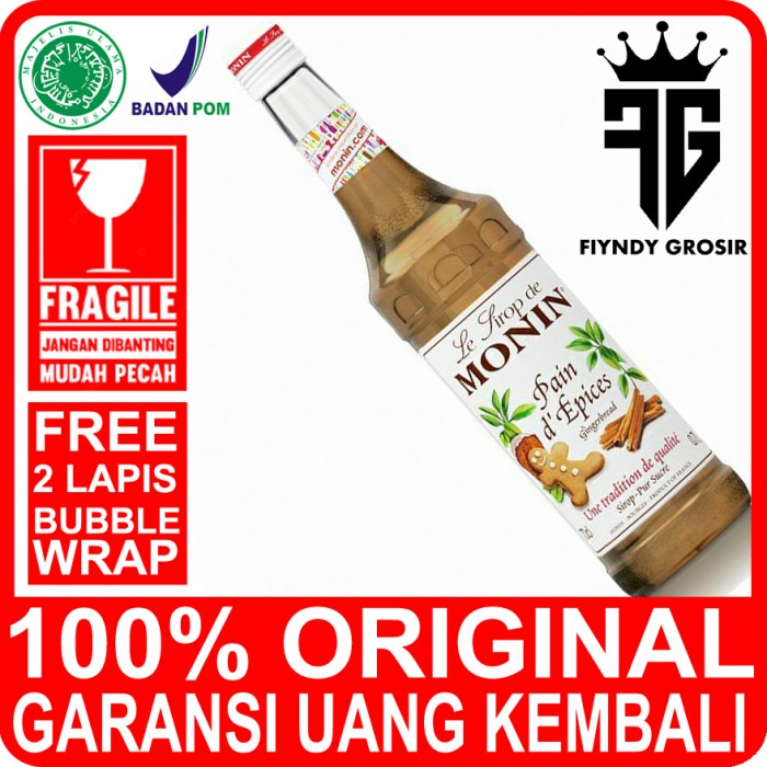 

GINGERBREAD SYRUP 700ML MERK MONIN / SIRUP /CAFE/ MONIN /KEDAI/KOPI