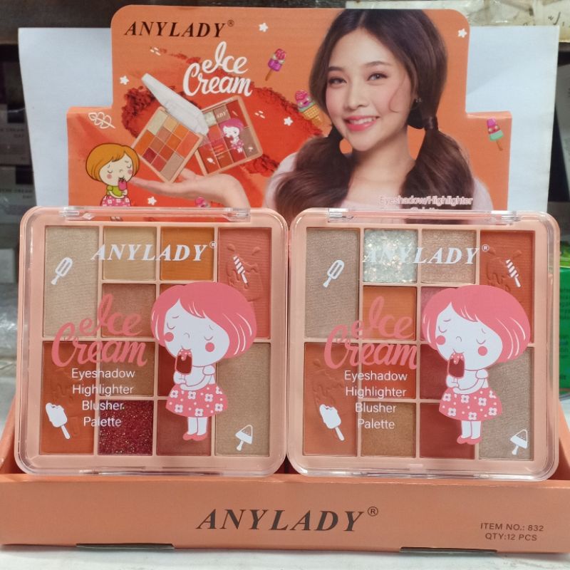 ANYLADY Ice Cream Eyeshadow - Highligter &amp; Blusher Palette 832