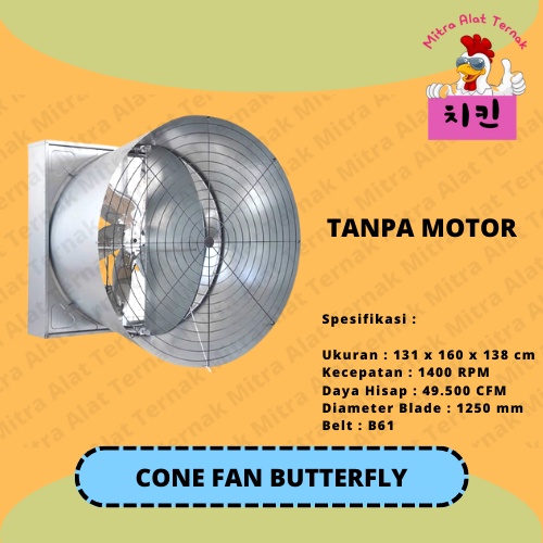 Cone Fan Butterfly 50 Inch Blower Kandang Ayam Industri Ternak Ayam