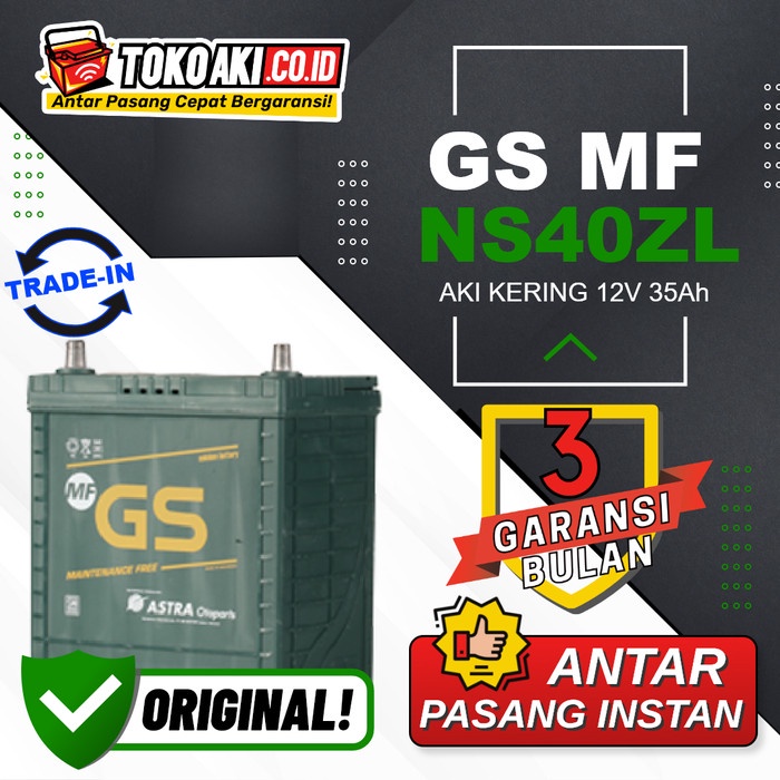 Aki Xpander (Expander) - GS Astra MF 38B20L / NS40ZL - 12V 35Ah - Tukar Aki Lama