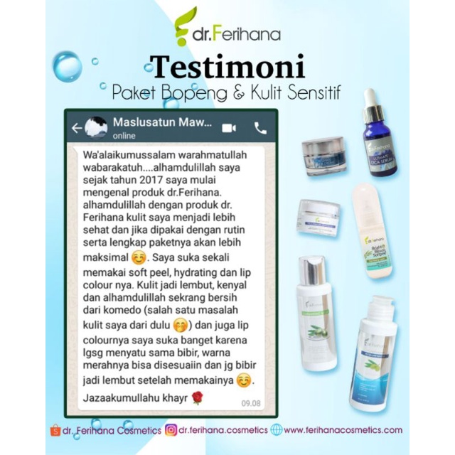 (dr. Ferihana) Skincare Paket Bopeng dan Kulit Rusak Galactomyces Series Mengatasi Bekas Jerawat Kulit Sensitif