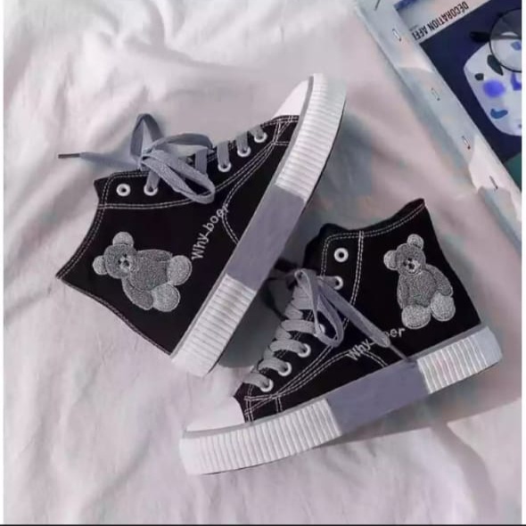sepatu trendi boot boneka panda 37-40