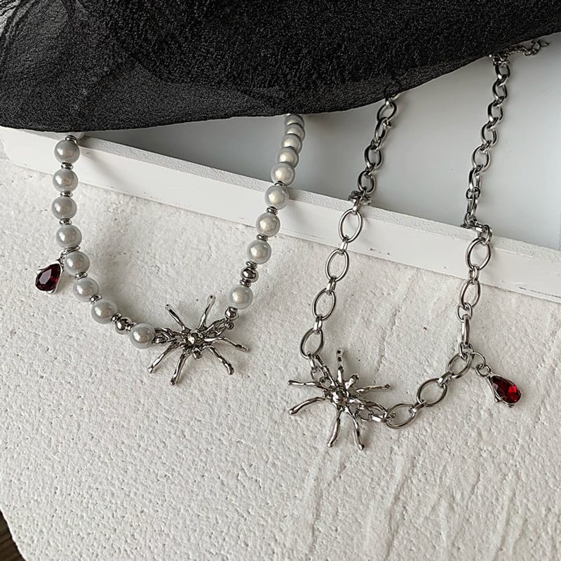 [Spider Series] Spider Kalung Aksesoris Rantai Klavikula Diablo Retro Mewah Ringan