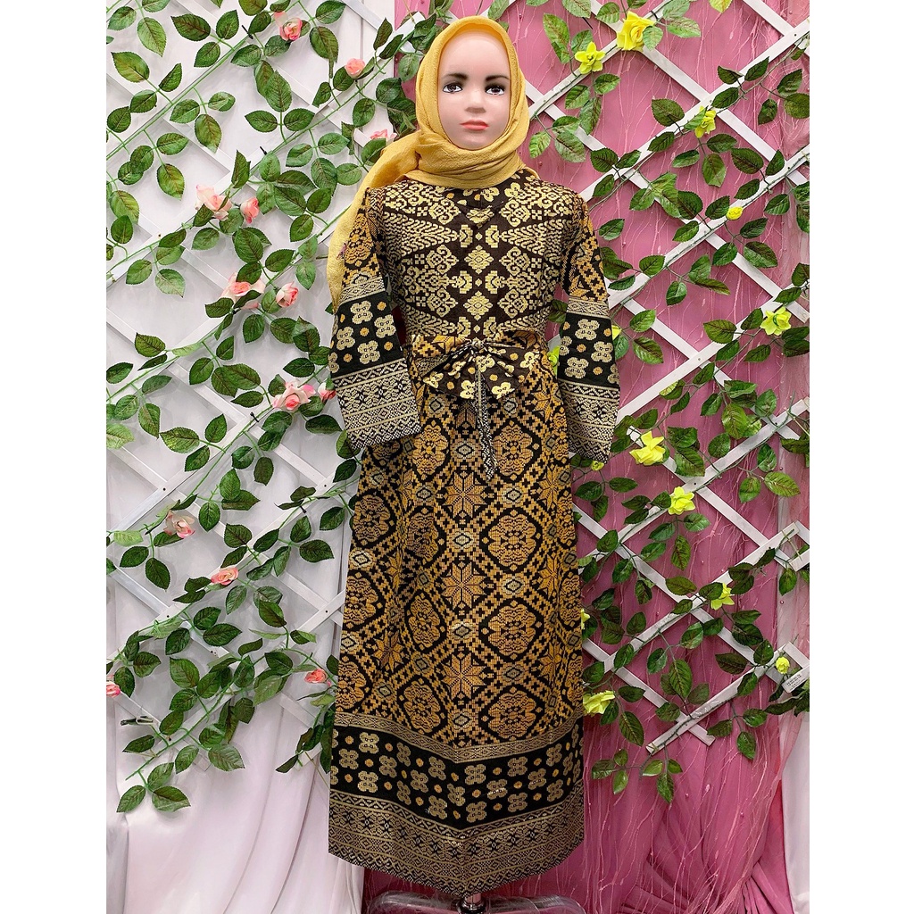 DRESS ANAK MELISA MOTIF SONGKET PALEMBANG