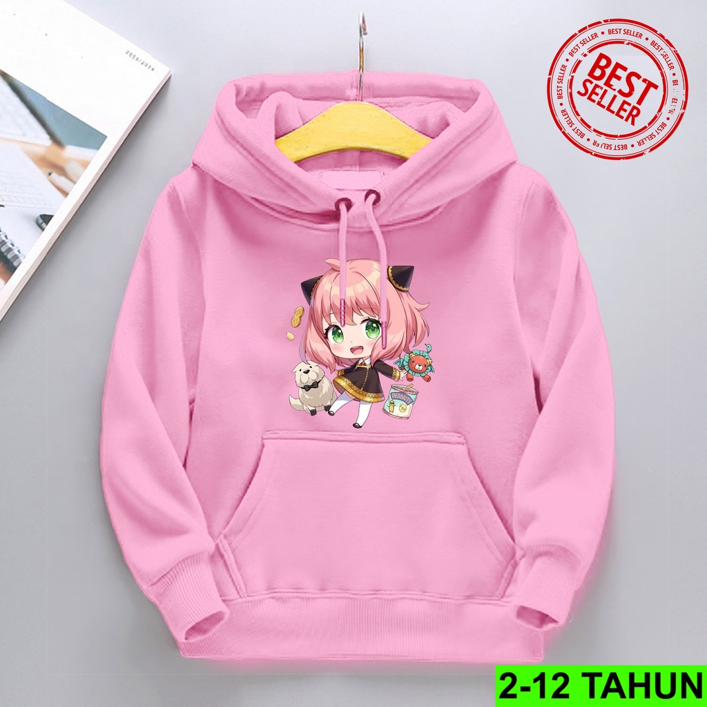 Hoodie Anak Anya Spy X Family Perempuan Laki Laki / Hodie Anak Usia 2 3 4 5 6 7 8 9 10 11 12 Tahun / Jaket Anya Forger Anak Cewek Cowok