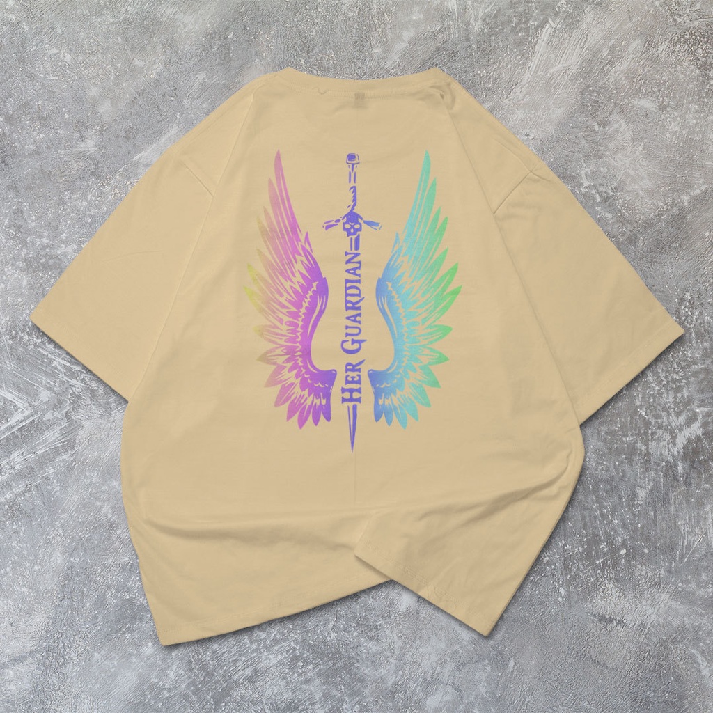 HIPNOP Kaos Oversize GUARDIAN WING T-Shirt Cowo Premium Kaos BigSize Pria