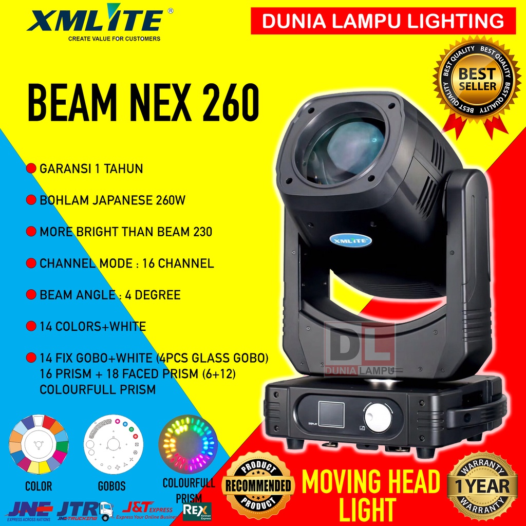 MURAH Moving head beam XMLITE NEX260 NEX 260 260W lampu stage lighting panggung