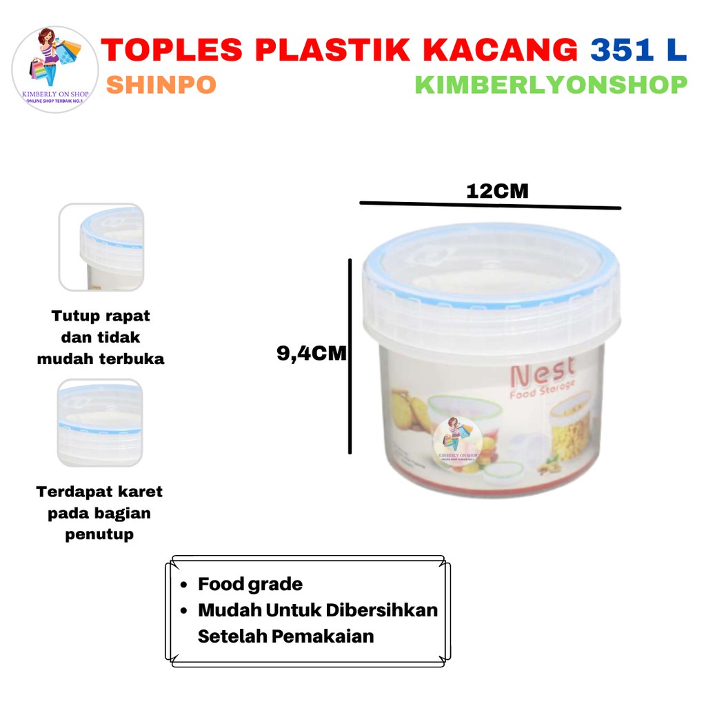 Toples Plastik Tempat Kue Nest 780 ml 351 L Shinpo