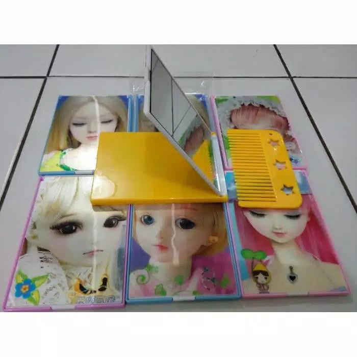 Cermin Lipat + Sisir / Cermin Rias / Cermin Make Up 8cm X 11cm